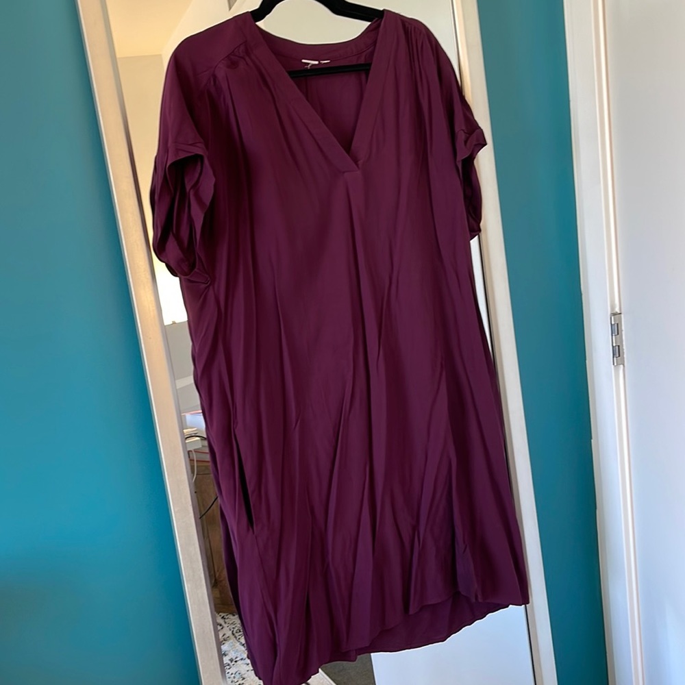 Grape color dress with pockets